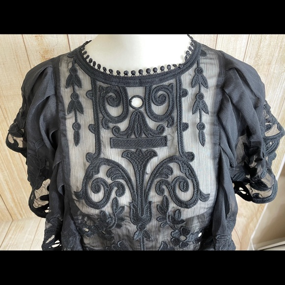 STELLAH FLUTTER SLEEVE TOP WITH EMBROIDERY DETAILS - Picture 9 of 15